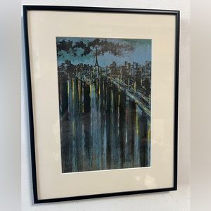 Paris artwork Richard Florsheim original lithograph  “Le Seine a Paris” Framed
